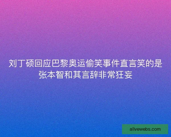 刘丁硕回应巴黎奥运偷笑事件直言笑的是张本智和其言辞非常狂妄